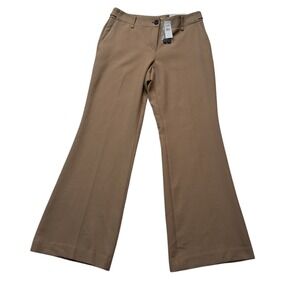 NWT LOFT Julie Pants Women's 10 Tan Curvy Stretch Flare Work Career Office